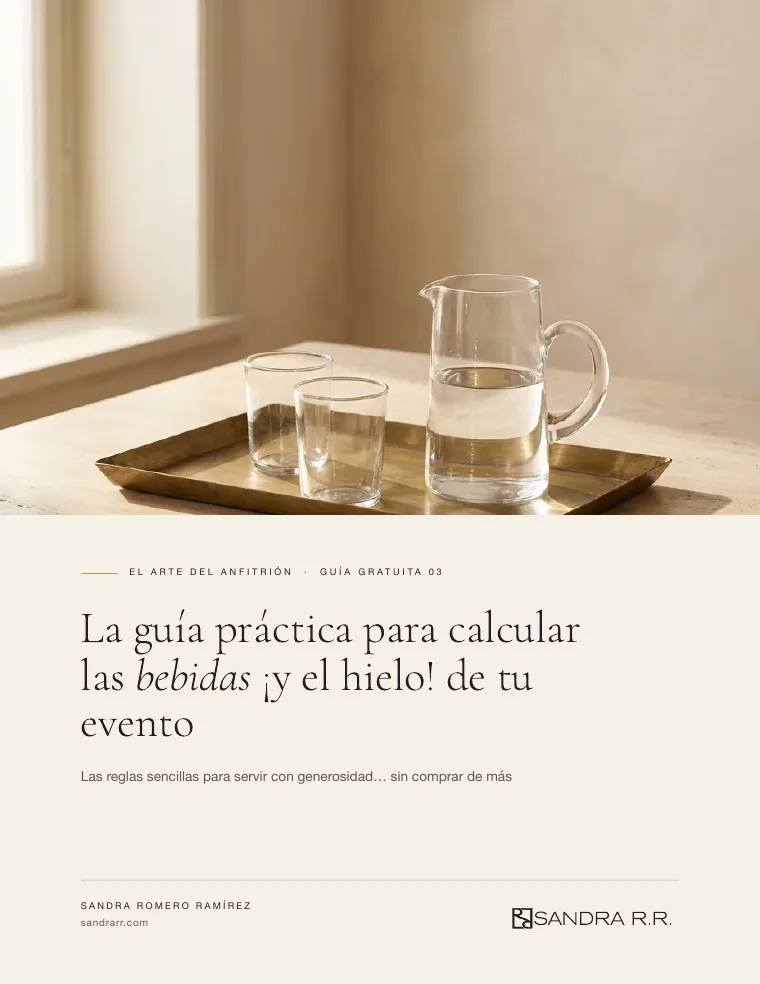 Portada de la guía «La guía práctica para calcular las bebidas ¡y el hielo! de tu evento»